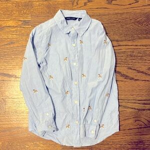 Janie and Jack button down embroidered dog dress shirt size 6